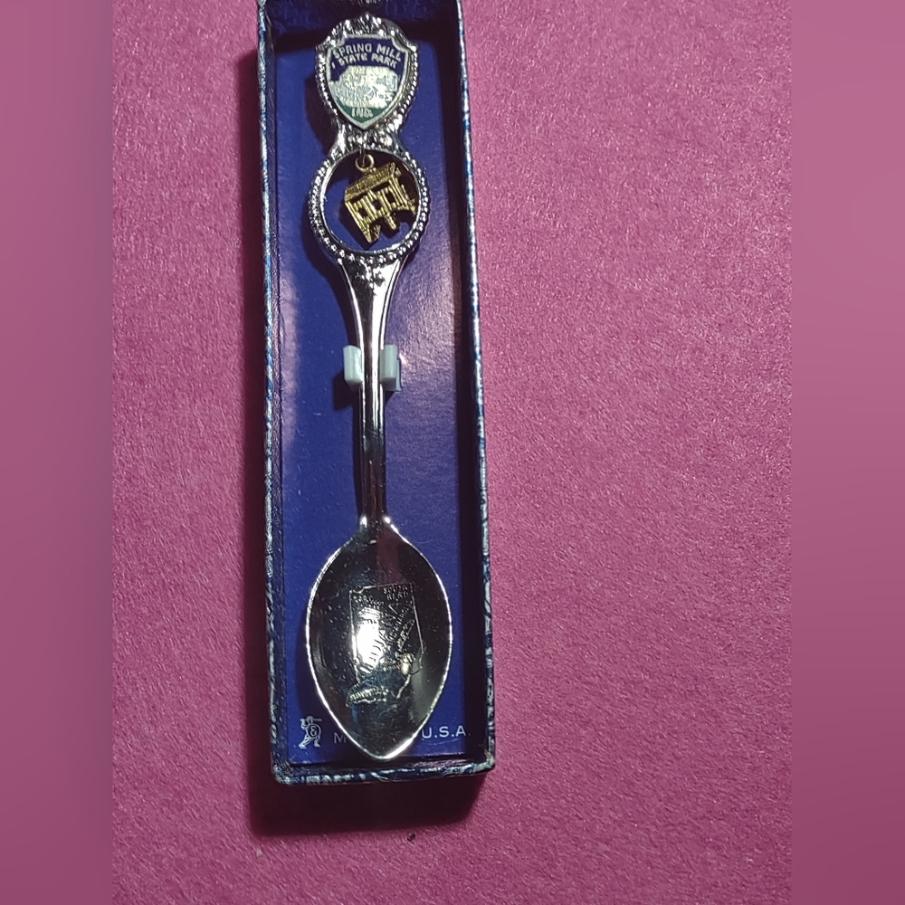 Vintage Spring Mills State Park Indiana Souvenir Collector's Silver Spoon